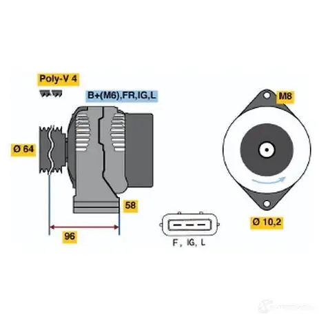 Генератор BOSCH 42 86 0986042861 EIZZT 332764 изображение 0