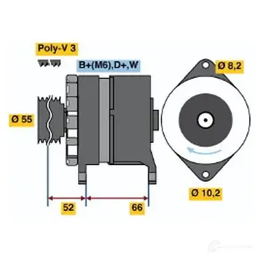 Генератор BOSCH M7KQ4B 36 86 332302 0986036860