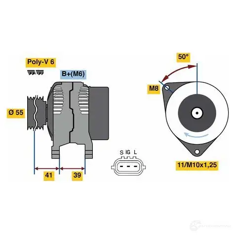 Генератор BOSCH 0986049490 4 949 333190 RMKCX изображение 0