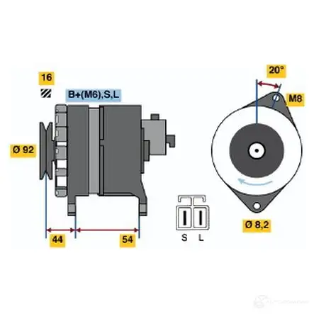 Генератор BOSCH 42 24 JTMAF 0986042241 332708