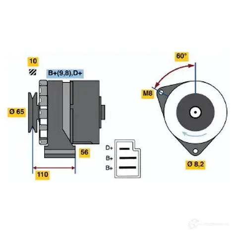 Генератор BOSCH 3 318 332071 G4SX3Q 0986033180 изображение 0