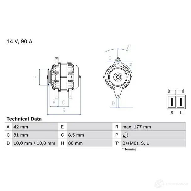 Генератор BOSCH 332934 0986045651 T418Q 45 65 - Изображение 1