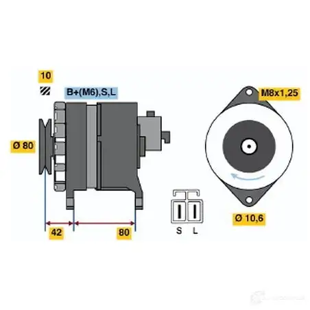 Генератор BOSCH 332441 J692A 0986038930 38 93