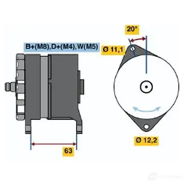 Генератор BOSCH NL1 (-) 28V 10/55A 4A8HAH 304753 0120469113