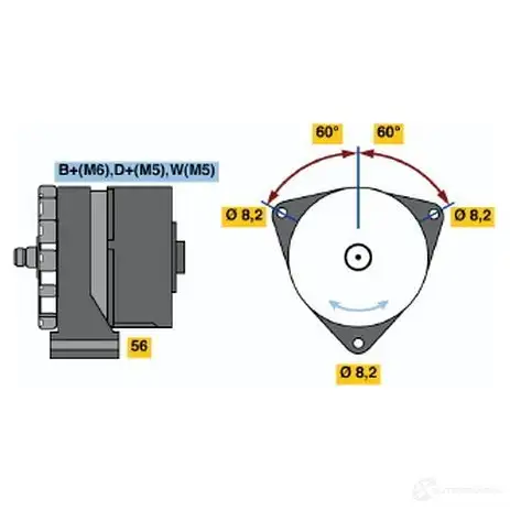 Генератор BOSCH 1423135494 MG873M 0120488292 K1 (-) 28V 10/35A изображение 0