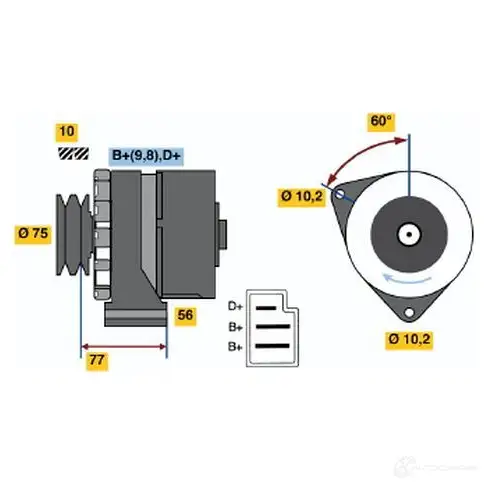 Генератор BOSCH 332062 3 280 0986032800 SR0061547202