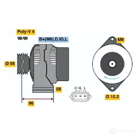 Генератор BOSCH 0986045761 0332HT6 457 6 332945