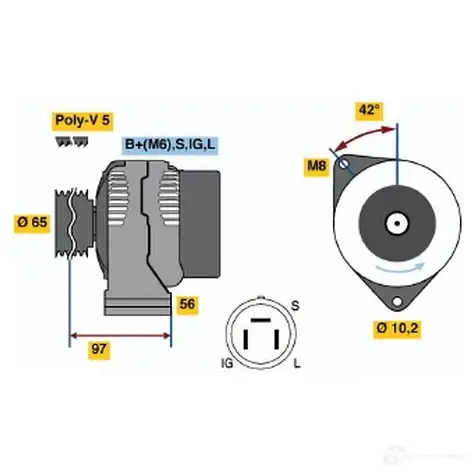 Генератор BOSCH 332410 G15U2KS 385 9 0986038591