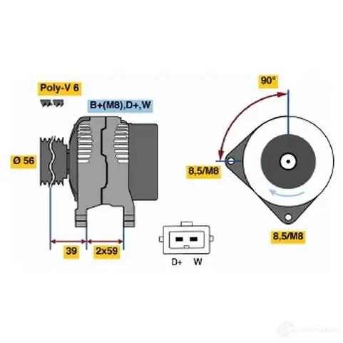 Генератор BOSCH 332447 0986039010 3 901 QBYLH изображение 0