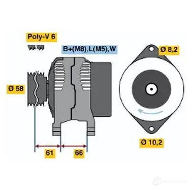 Генератор BOSCH 0986042041 42 04 332688 UVUXB9N