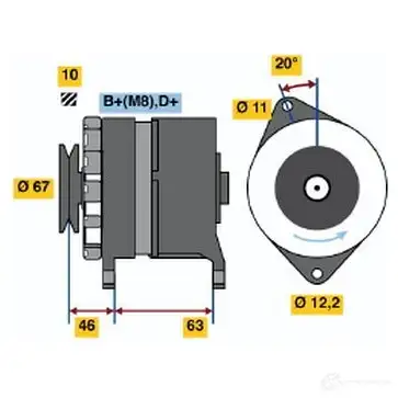 Генератор BOSCH 0120469710 5998898 N1 (R) 14V 37/85A PTZ0Q изображение 0