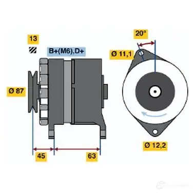 Генератор BOSCH 101128461 5X66G 0120469849 N1 (R) 28V 10/55A