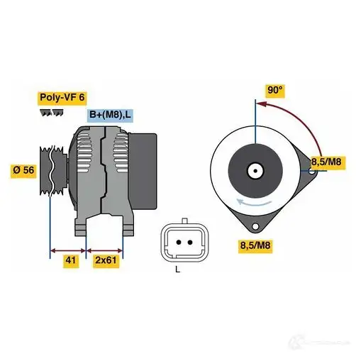 Генератор BOSCH NHW92Q1 333358 812 7 0986081270