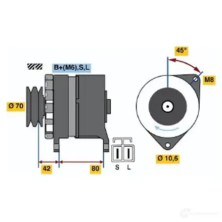Генератор BOSCH 332206 01ZWK 35 33 0986035331 изображение 0
