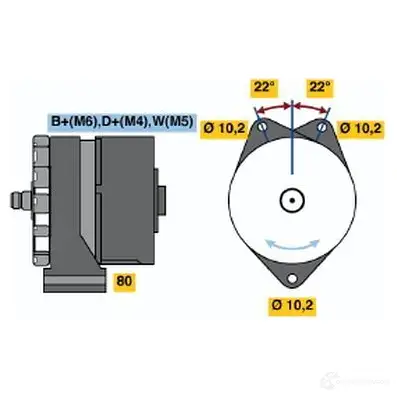 Генератор BOSCH 0120488273 K1 (-) 28V 8/35A VV2TAU 304865 изображение 3