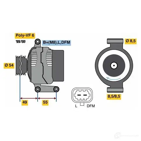 Генератор BOSCH 8 107 333340 0986081070 Z7M8K8J изображение 0