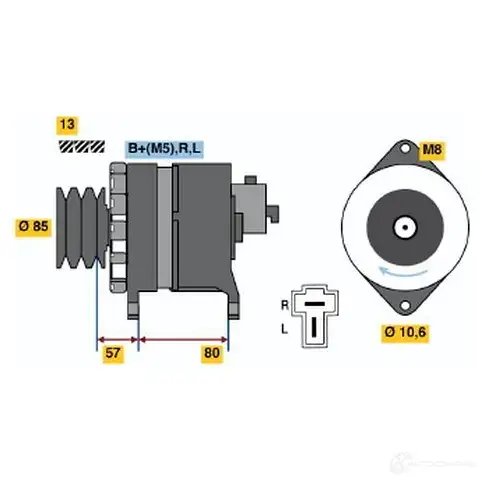 Генератор BOSCH Q1DGWV 0986035131 332200 35 13