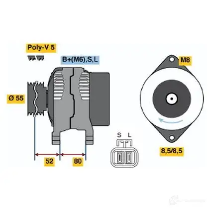 Генератор BOSCH 332940 I2Z4EW9 45 71 0986045711 изображение 0