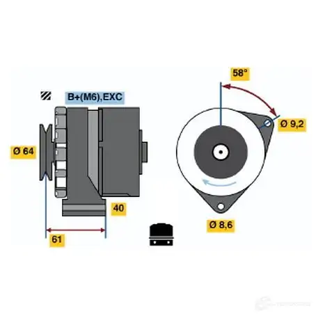 Генератор BOSCH 0986031931 332031 V972HX 3 193