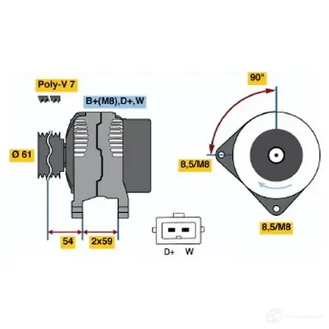 Генератор BOSCH 390 3 332448 0986039030 DDGNND3 изображение 0