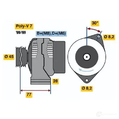 Генератор BOSCH KRKJFP0 4 136 332629 0986041361 изображение 0