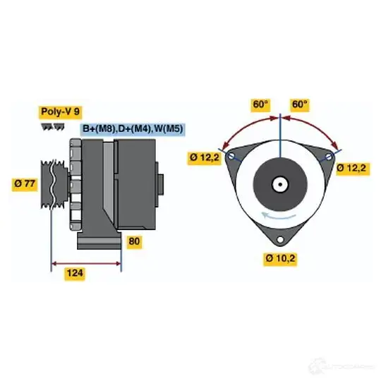 Генератор BOSCH 0120468143 5DM6T NL1 (-) 24V 15/100A 6024718