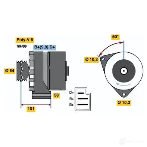 Генератор BOSCH 337 2 0986033720 NP20X 332097