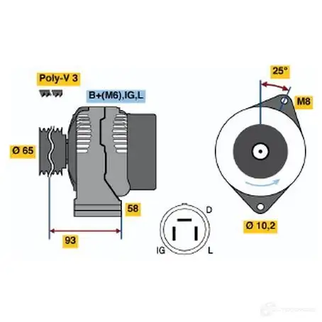 Генератор BOSCH GLPHD2 35 11 332199 0986035111