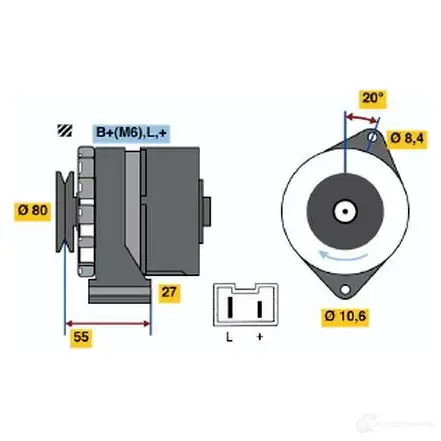 Генератор BOSCH 34 76 332183 0986034761 GREC05