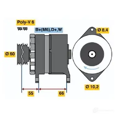 Генератор BOSCH 0986036880 332304 SIPYJ 36 88