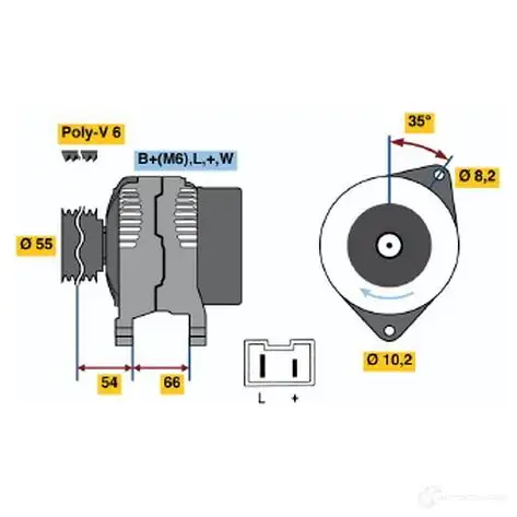Генератор BOSCH 332707 QDRFFF 0986042231 422 3