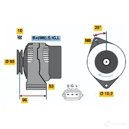 Генератор BOSCH 458 7 D88P8A 0986045871 332955