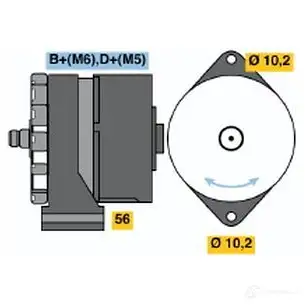 Генератор BOSCH 986FO 304797 0120469923 N1 (-) 14V 34/90A