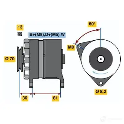 Генератор BOSCH 332244 3 600 96VEZ 0986036000 изображение 0