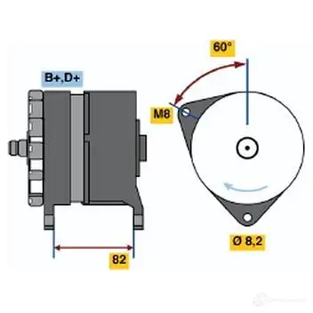 Генератор BOSCH 304781 N1 (-) 14V 34/90A 0120469808 MFDLC