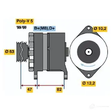 Генератор BOSCH N1 (R) 14V 34/90A 9XANE 0120469939 304801 изображение 0