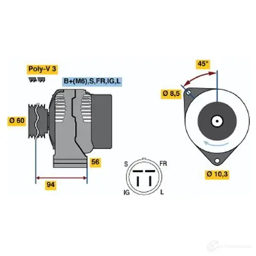 Генератор BOSCH 332864 VCVC8AP 4 479 0986044791