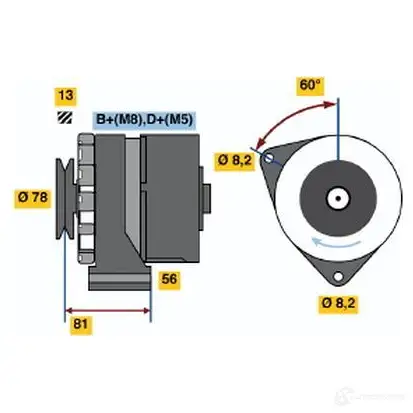 Генератор BOSCH 0986034080 N48KBB0 332128 340 8