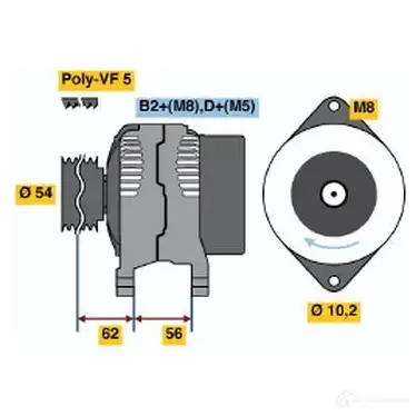 Генератор BOSCH 4 280 0986042800 332758 7UZV9D