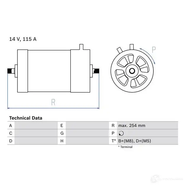 Генератор BOSCH 3 987 332508 TZV2T 0986039870