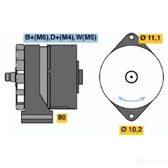 Генератор BOSCH 1H342 0120488269 304862 K1 (-) 28V 10/35A изображение 0