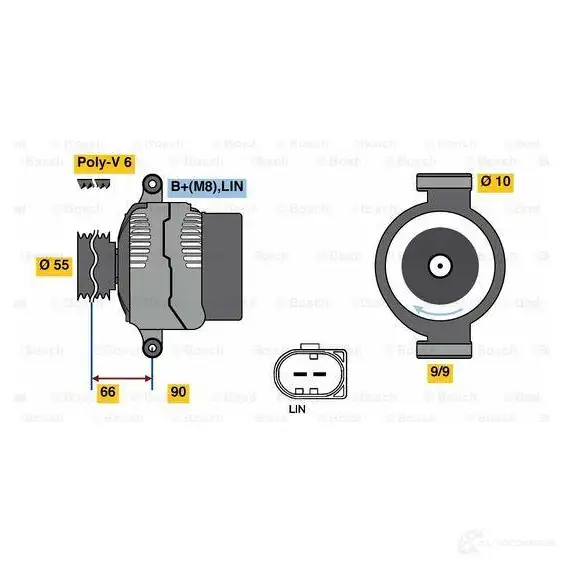 Генератор BOSCH EL7 (>) 14V 95/150A PTENM33 0125711047 305733 изображение 6