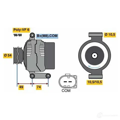 Генератор BOSCH 0986047940 333093 47 94 GTO21C
