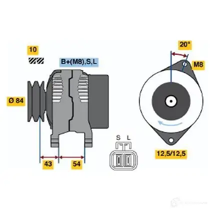 Генератор BOSCH 332853 0986044661 L2LWK 44 66