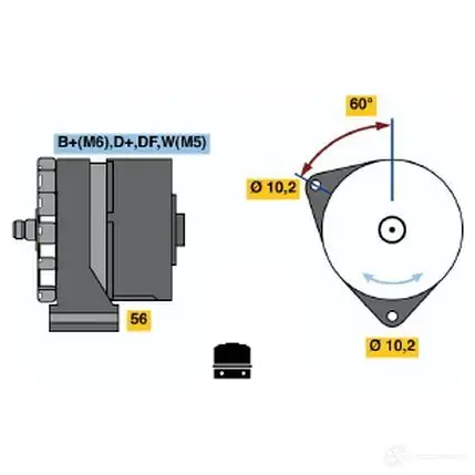 Генератор BOSCH 336 2 QACOH 332095 0986033620