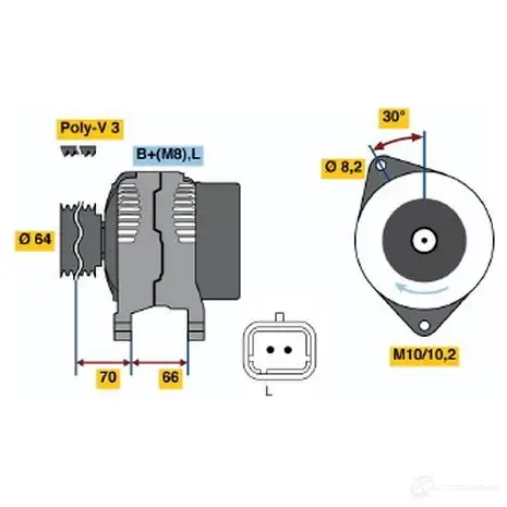 Генератор BOSCH 0986042101 42 10 332694 GRVCZ
