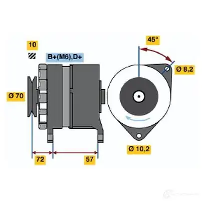 Генератор BOSCH 304920 QAX3H 0120489394 K1 (R) 14V 23/55A изображение 0