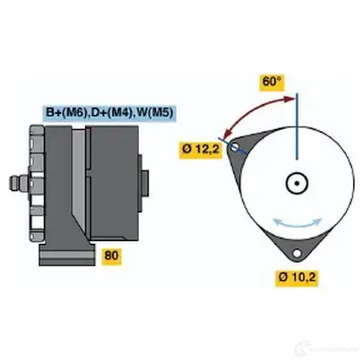 Генератор BOSCH K1 (-) 28V 8/35A 304864 0120488271 J06HMP изображение 2