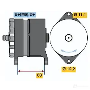Генератор BOSCH K1 (-) 28V 7/27A 0120489410 QG1K39 304921 - Изображение 1