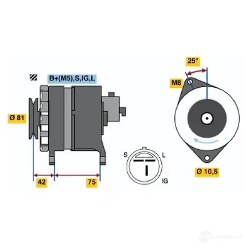 Генератор BOSCH 332784 KMIL5 0986043111 43 11